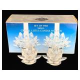 Pair Crystal Candleholders w/ Box