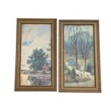 2 Framed Prints - 13.5 x 8