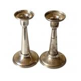 Pair Sterling Weighted Candleholders - 6' Tall