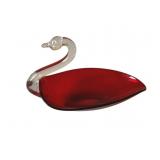 Duncan Miller Red/Clear Swan Dish