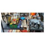 Shelf Lot of Assorted Items - Coffee Pot, Mixer &
