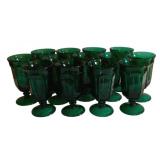 13 Imperial Green Glass Iced Teas - 6.5' Tall