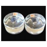 Pair Blenko Candleholders - 4.5 x 2