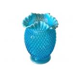 Fenton Opalescent Blue Hobnail 8.5' Vase