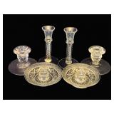 6 Assorted Glass Candleholders