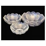3 Colonial Glass Bowls - 7', 8', 9.5' Round