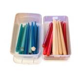 2 Totes of Assorted Taper Candles