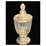 Etched Glass Candy Dish - 8.5' Tall