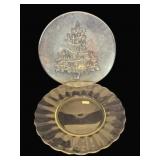 2 Glass Platters - 13.5', 14.5' Round