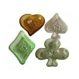 Sandwich Glass Bridge Ashtray Set - 4 x 3