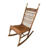 Wood & Woven Rocker w/ Cushions - 32 x 40 x 18