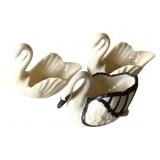 3 Vintage Lenox Swans - 2 x 2 x 2