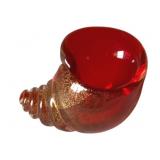 Murano Glass Conch Shell Paperweight - 3 x 4 x 3