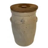 4 Gallon Stoneware Crock w/ Lid  - 17 x 10