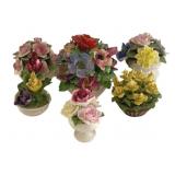 6 English & Etc Porcelain Flowers