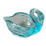 Vintage Blown Blue Glass Swan - 6 x 6 x 4