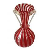 Venetian Ribbon Art Glass Vase - 5.5' Tall