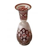 Antique Bohemian Ruby Glass Vase - 8.5' Tall
