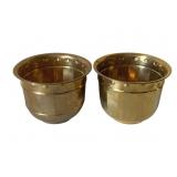 Pair Brass Planters - 6 x 8