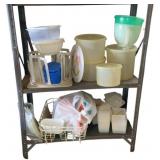 2 Shelf Lot of Plastic Containers