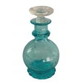 Blue Crackle Glass Perfume Bottle
