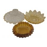 3 Vintage Amber Glass Items