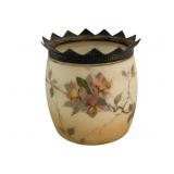 Antique Glass Biscuit Jar - 6 x 6, no lid