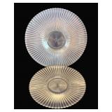 2 Heisey Ridgeleigh Platters - 11.5', 13.5'