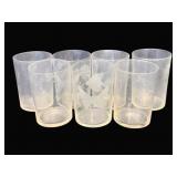 7 Glass Tumblers - 4' Tall