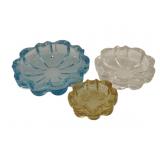 Fostoria Nesting Ashtrays, Topaz Blue Crystal