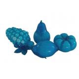 4 Pieces Blue Glass Fruit