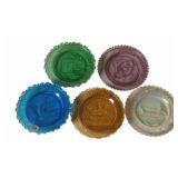 5 Vintage Pairpoint Glass Commemorative Plates