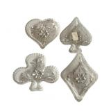 Sandwich Glass Bridge Ashtray Set - 4 x 3