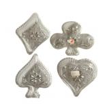 Sandwich Glass Bridge Ashtray Set - 4 x 3