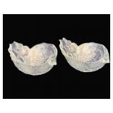 2 Glass Bird Bowls - 10 x 8.5