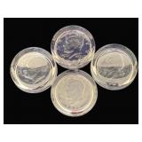 4 Glass Paperweights - 3.5' Round