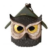 Wood Owl Bird House - 10 x 4 x 8.5