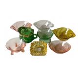 8 Heisey Colored Glass Items