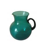 Blenko Teal Glass Pitcher - 7' Tall