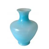 Vintage Opaque Blue Glass Vase - 12' Tall