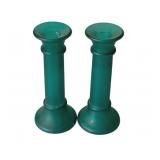 Pair Glass Candleholders - 7' Tall