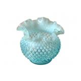Fenton Opalescent Blue Hobnail 5' Vase