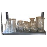 Shelf of Glass Vases & More