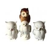 4 Goebel Owl Figurines