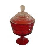 Viking Red & Clear Glass Candy Dish - 10 x 6