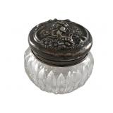 Cut Glass Dresser Box w/ Sterling Lid - 2' Tall