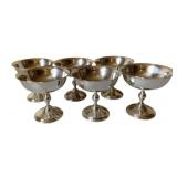 6 Silver Plated Sherbets - 5 x 4.5