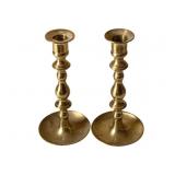 Pair Brass Candleholders - 7' Tall
