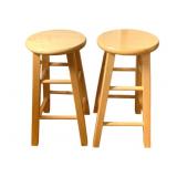 2 Wooden Stools - 24 x 12