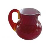 Cased Art Glass Pitcher - 3.5' Tall